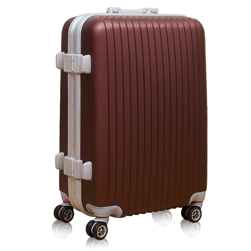 ETLB 萬向輪鋁框箱20寸登機(jī)箱旅行箱24寸拉桿箱行李箱托運(yùn)箱男女潮 巧克力 24寸(終身質(zhì)保)